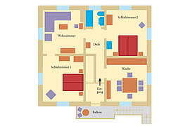 Grundriss der Ferienwohnung Grundriss (Grafik: Claudia Böhm)